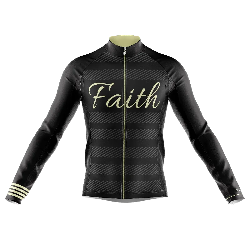 sleek sports hoodieFaith Black Long Sleeve Cycling Jersey