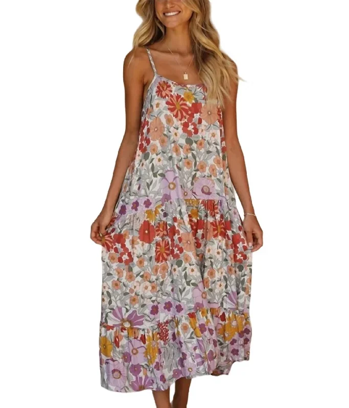 statement dressFloral Printed Loose Cami Dress In Floral Picture Color