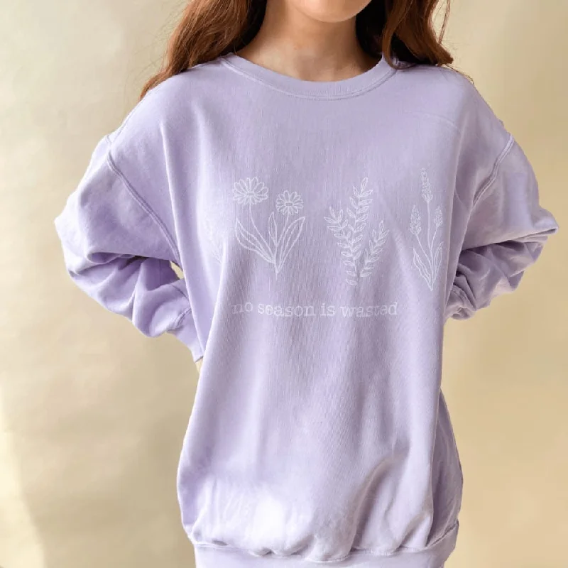 chic active hoodieNo Season Wasted Orchid Crewneck