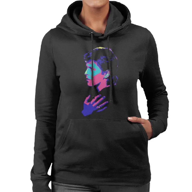 urban street hoodieTV Times Singer David Bowie 1977 Pop Art Stylised Women's Hooded Sweatshirt