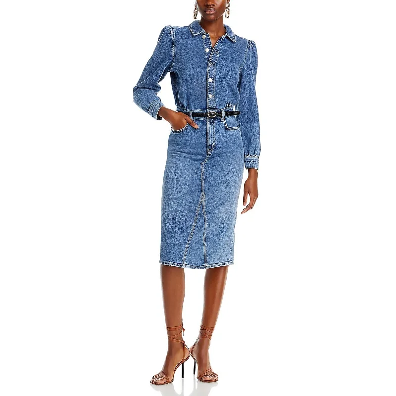 wrap dressBeverly Womens Denim Midi Shirtdress