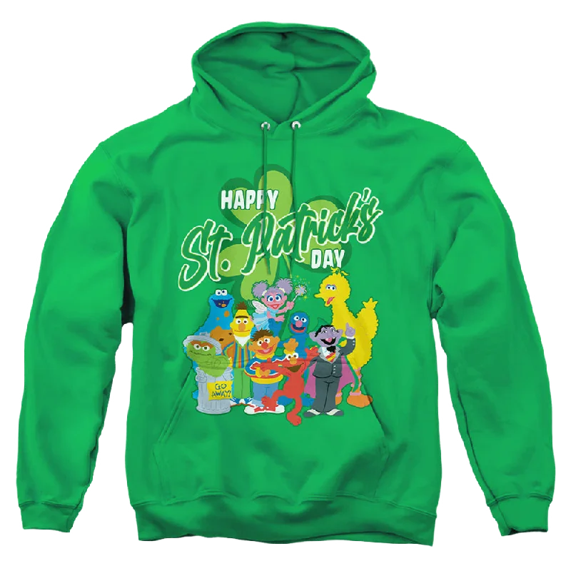 stylish pullover sweatshirtSesame Street St. Patrick'S Day Big Bird Elmo Cookie Monster - Pullover Hoodie