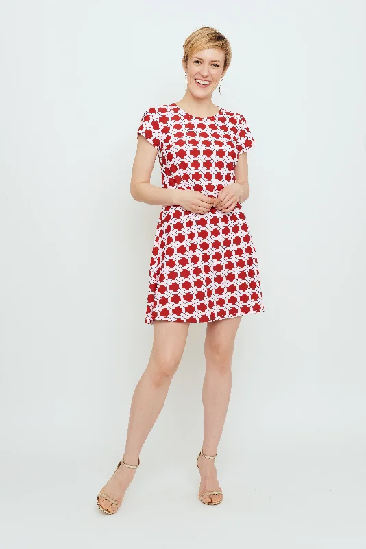 chic dressIbiza T Shirt Dress in Red Nautical Knots