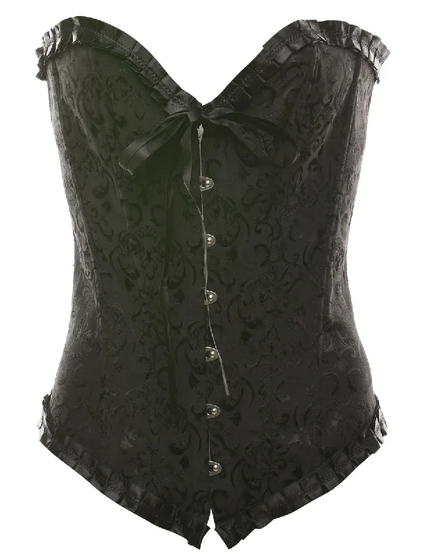 Black Classic Lace Trim Corset - M