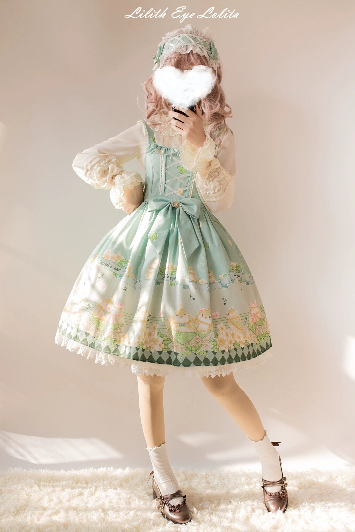 playful dress(BFM)LilithEye~Fat Tweeds and Plumeria~Daily Lolita Jumper Dress Fresh JSK