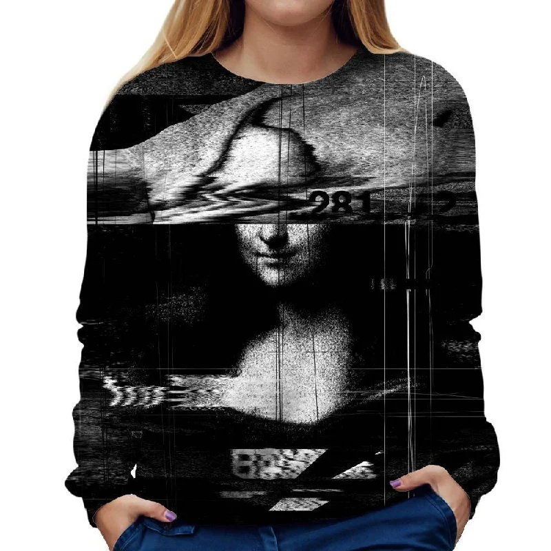 smooth fit athletic sweatshirtMona Lisa Glitch Womens Sweatshirt