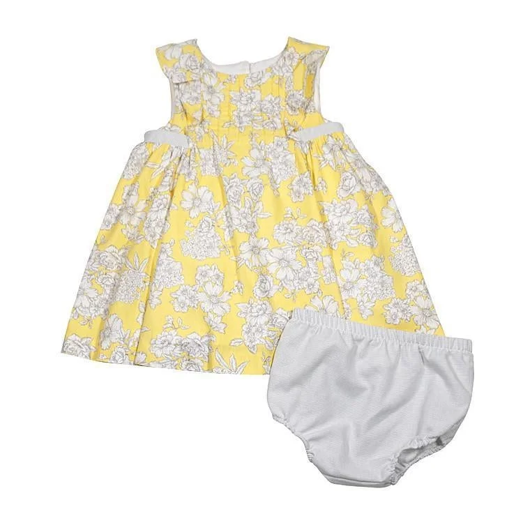 draped dressLuli & Me Sunshine Yellow Baby Dress with Bloomer