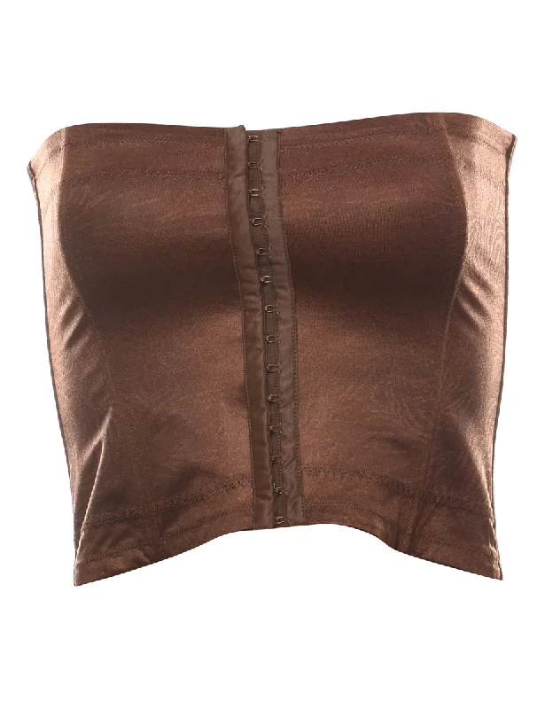 Dark Brown Corset Top - M