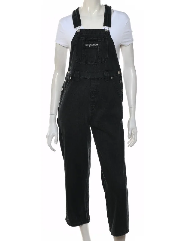 Black Adjustable Dungarees - W32 L25