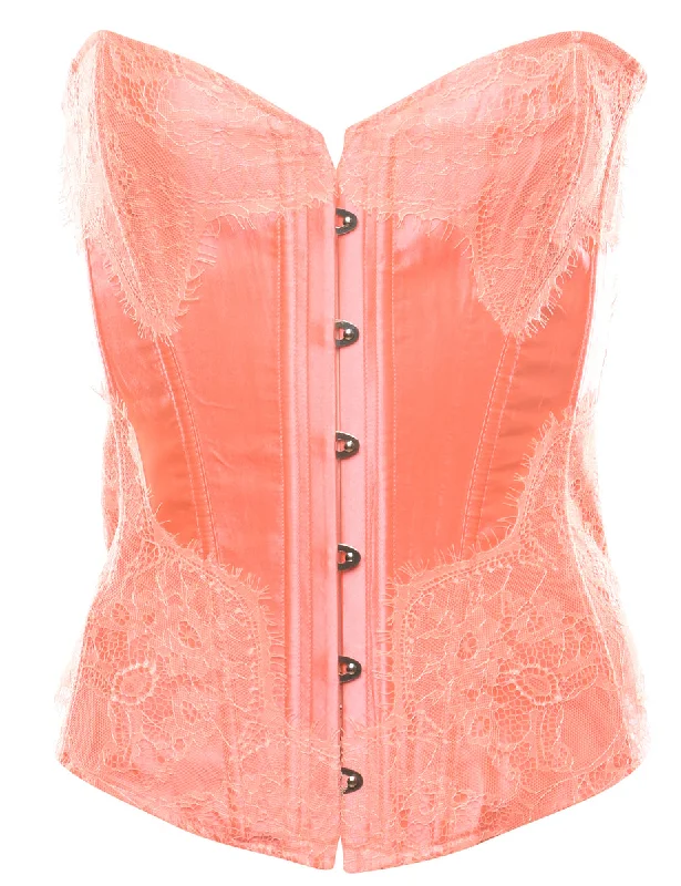 Peach Lace Classic Corset - M