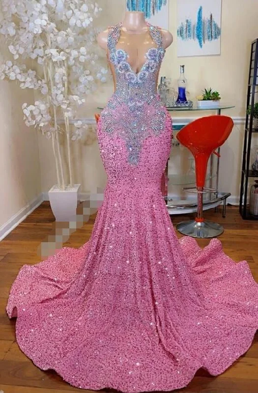 puff sleeve dressGlitter Sequin Mermaid Long Prom Dresses