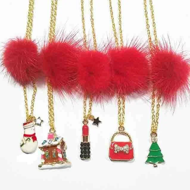 casual shift dressHeart Me Red Fur Pom Necklaces