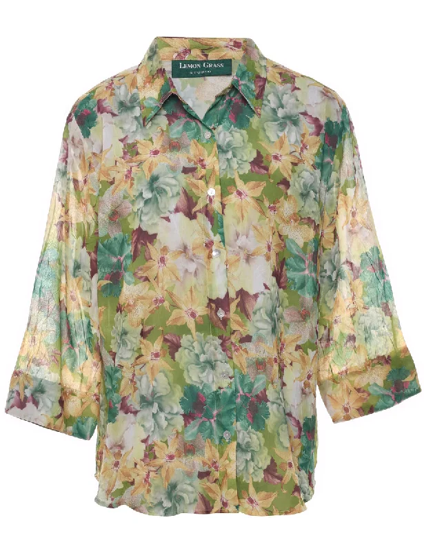 Floral Blouse - L