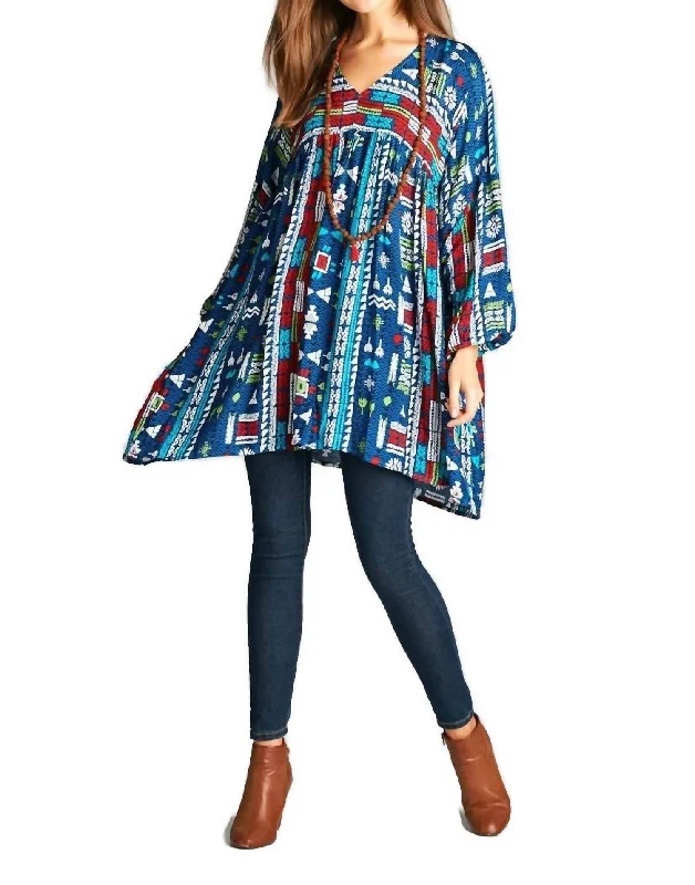 playful dressGeometric V-Neck Dress In Multi