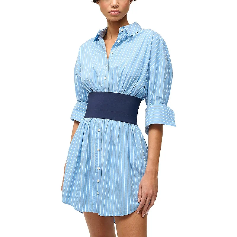 mini dressWomens Pinstripe V-Neck Shirtdress