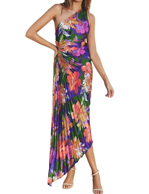 silk dressIbiza Rio Midi Dress In Green Multi