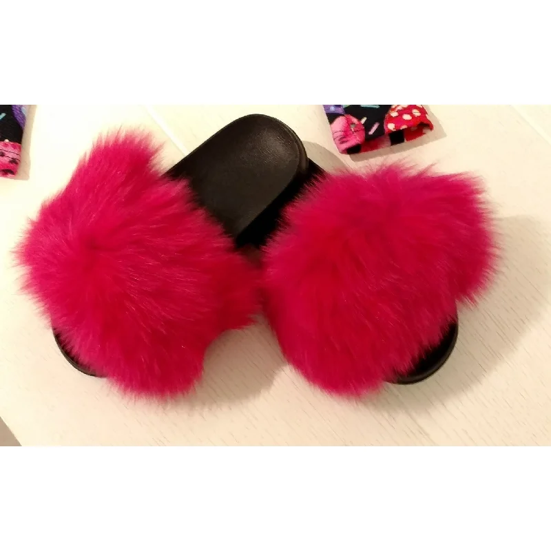 party dressFurry Hot Pink Slides