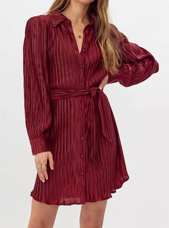 minimalistic dressGail Shirt Dress In Marsala