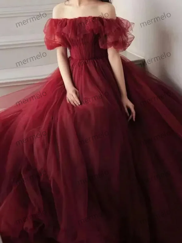 velvet dressRed Tulle Prom Dress,Evening Prom Dress,Weddding Birthday Graduation Bridesmaid Party Dress,Cocktail Dress,Fairy Ball Gown,Princess Dress