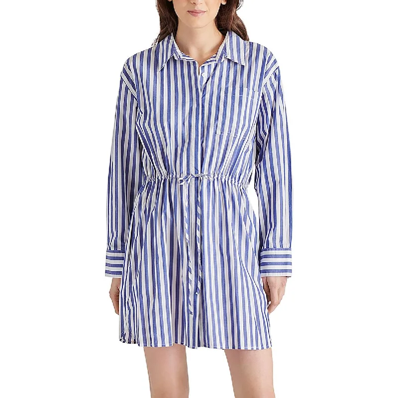 comfy maxi dressWomens Pinstripe V-Neck Shirtdress