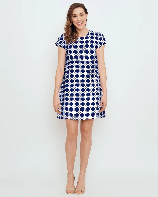 cocktail party dressIbiza T-Shirt Dress in Navy Nautical Knots