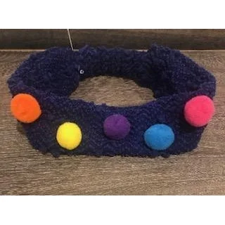 flowy evening dressCach Cach Blue Pom Pom Headband