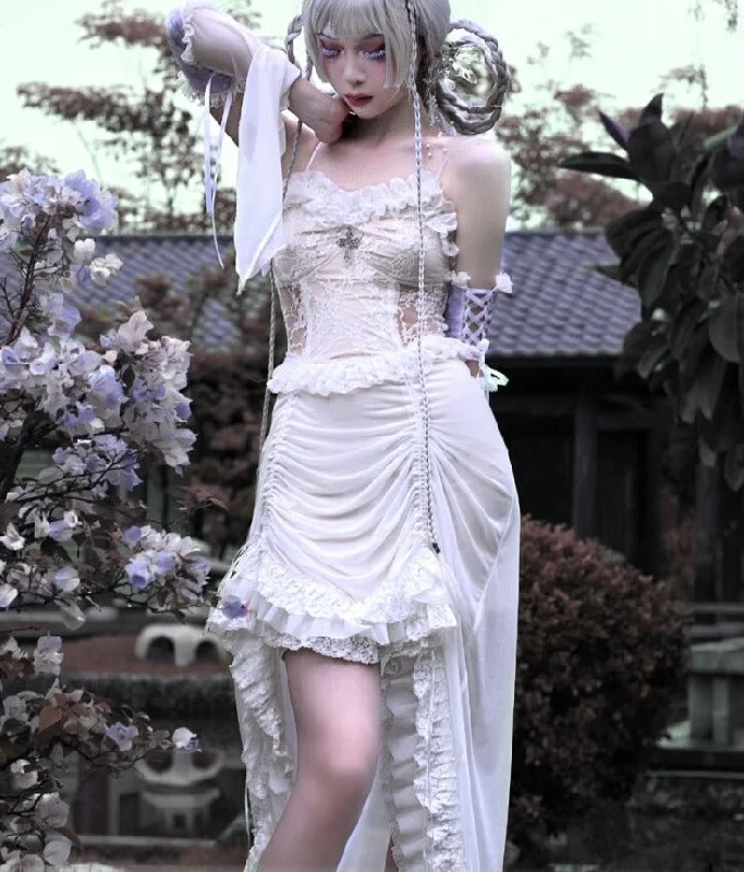 tiered dressBlood Supply~God's Redemption~White Gothic Halloween Jumper Dress