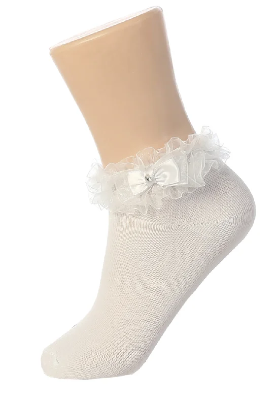 elegant shift dressTip Top Ruffle Rhinestone Bow Socks