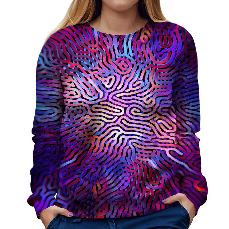 loose fit athletic hoodiePurple Maze Womens Sweatshirt