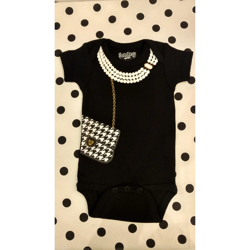 casual slip dressSara Kety Houndstooth Bag Black Onesie