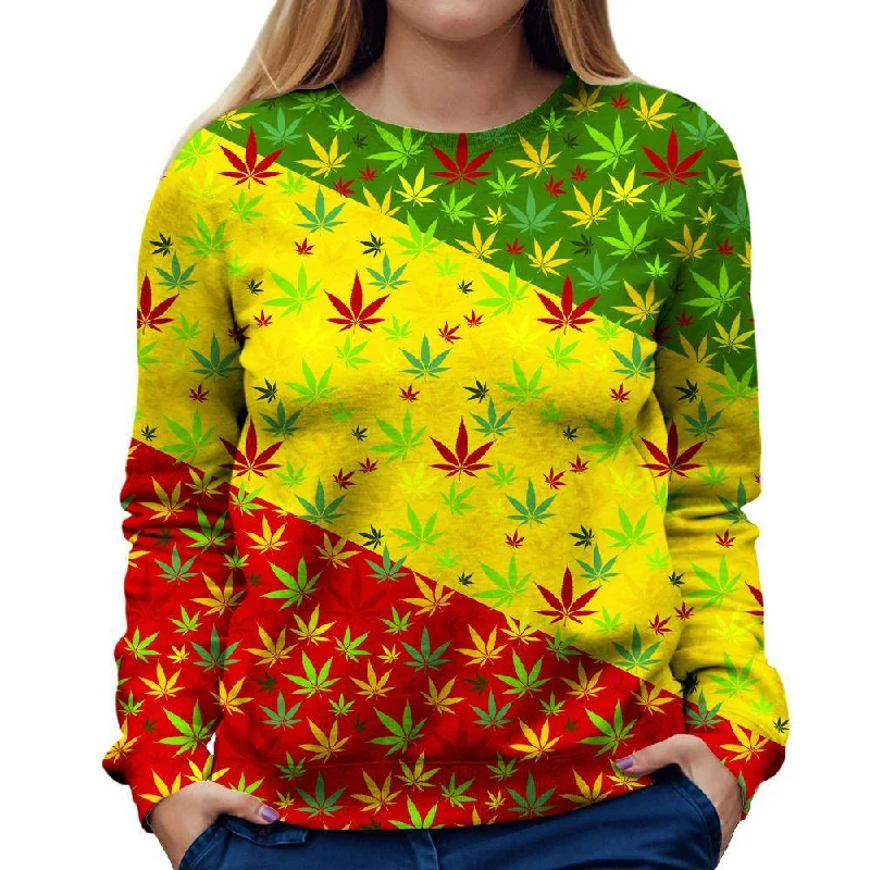 versatile gym hoodieRasta Weed Womens Sweatshirt