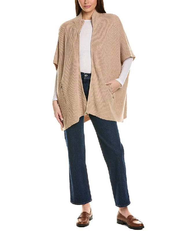 Bruno Magli Zip Front Wool & Cashmere-Blend Poncho