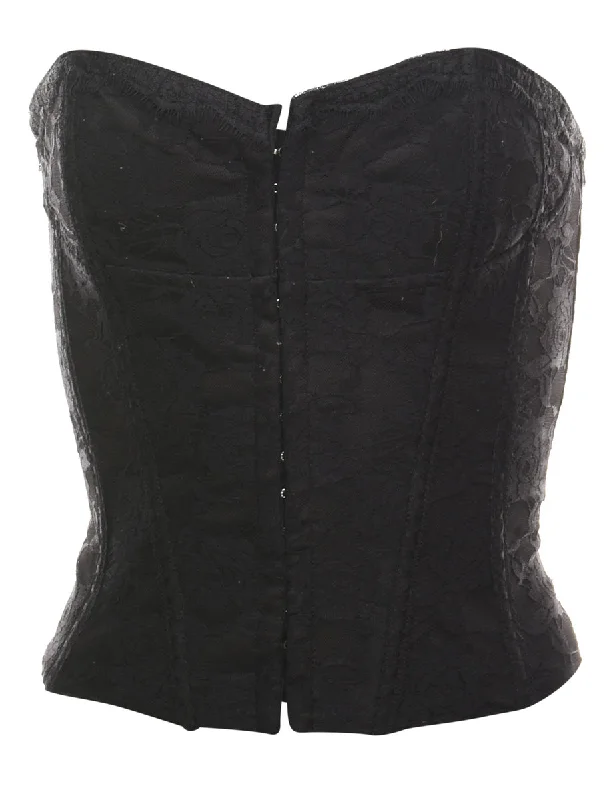 Black Classic Lace Corset - S