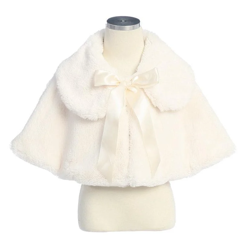 cocktail dressSweet Kids Fur Cape in Ivory