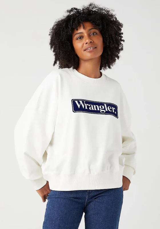 classic pullover hoodieWrangler Relaxed Retro Logo Sweatshirt, Worn White