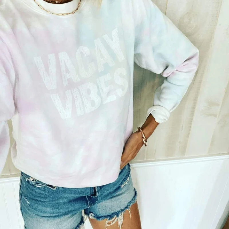 stylish performance hoodieVacay Vibes Tie-Dyed Crew