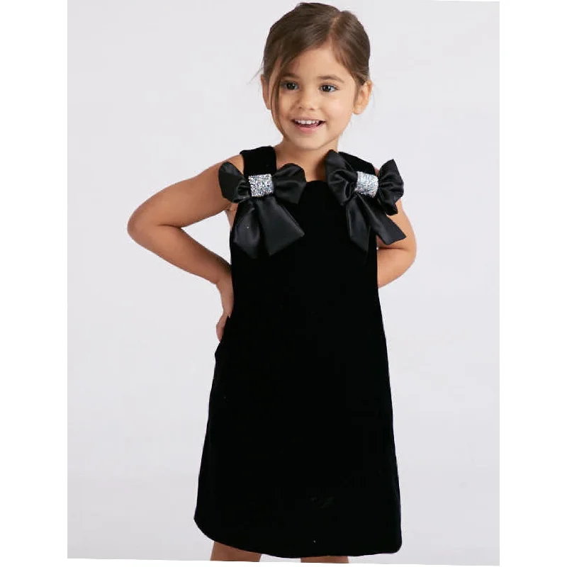 mini dressBlack Velvet Bow Dress