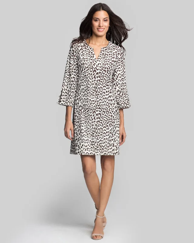 v-neck dressLakena Tunic Dress in Snow Leopard