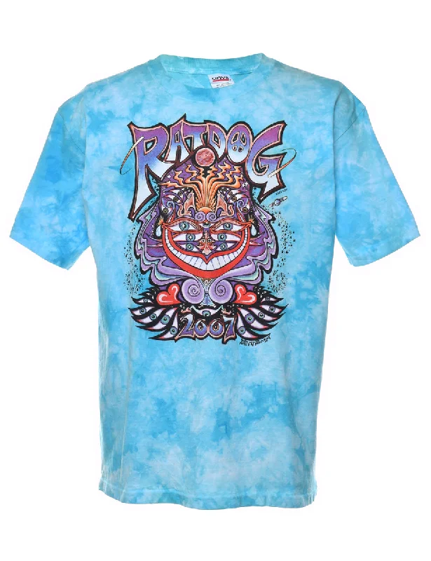 Tie Dyed RatDog Blue Band T-shirt - L