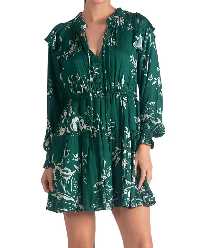 comfy dressAlexia Long Sleeve Dress In Jade Toulouse Print