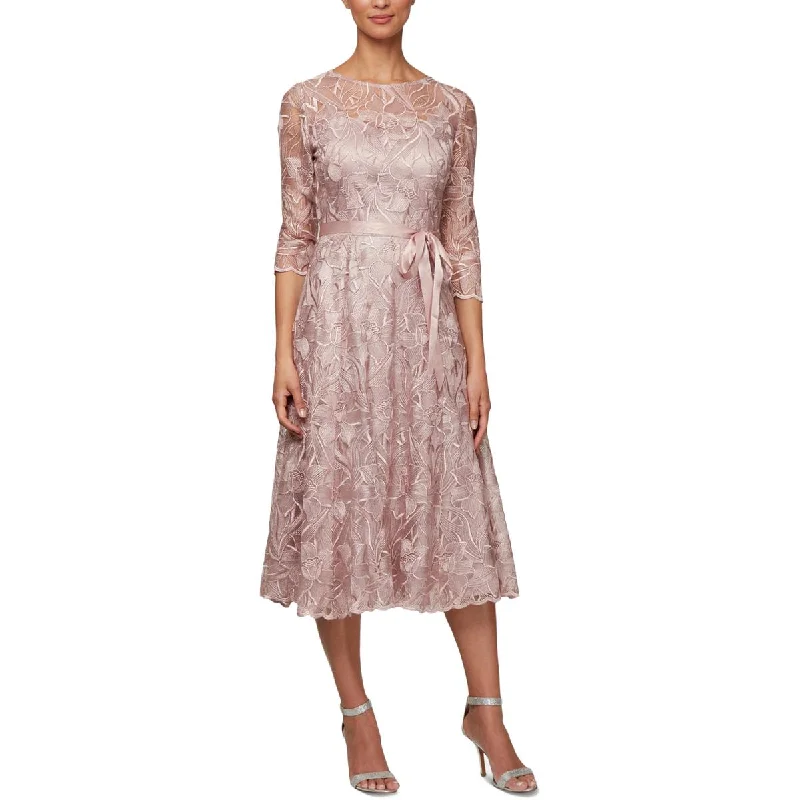 evening dressWomens Lace Floral Midi Dress