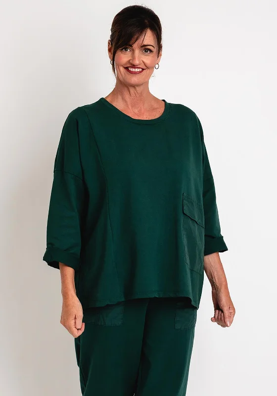 comfy hoodieD.E.C.K. By Decollage One Size Utility Sweatshirt, Forest Green