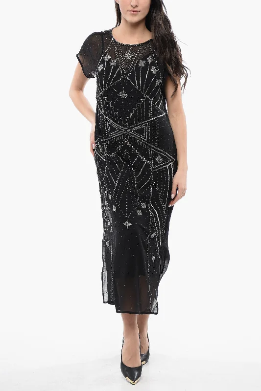 flowy dressAllsaints Maxi Dress Etta Embellished With Beads