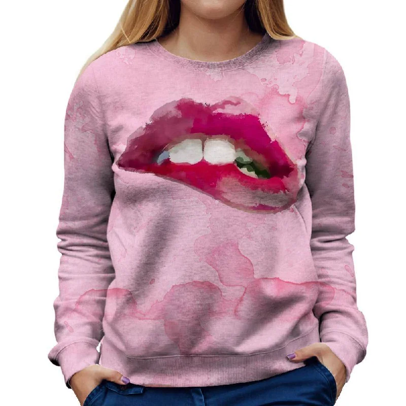 vibrant athletic hoodiePinky Lips Womens Sweatshirt