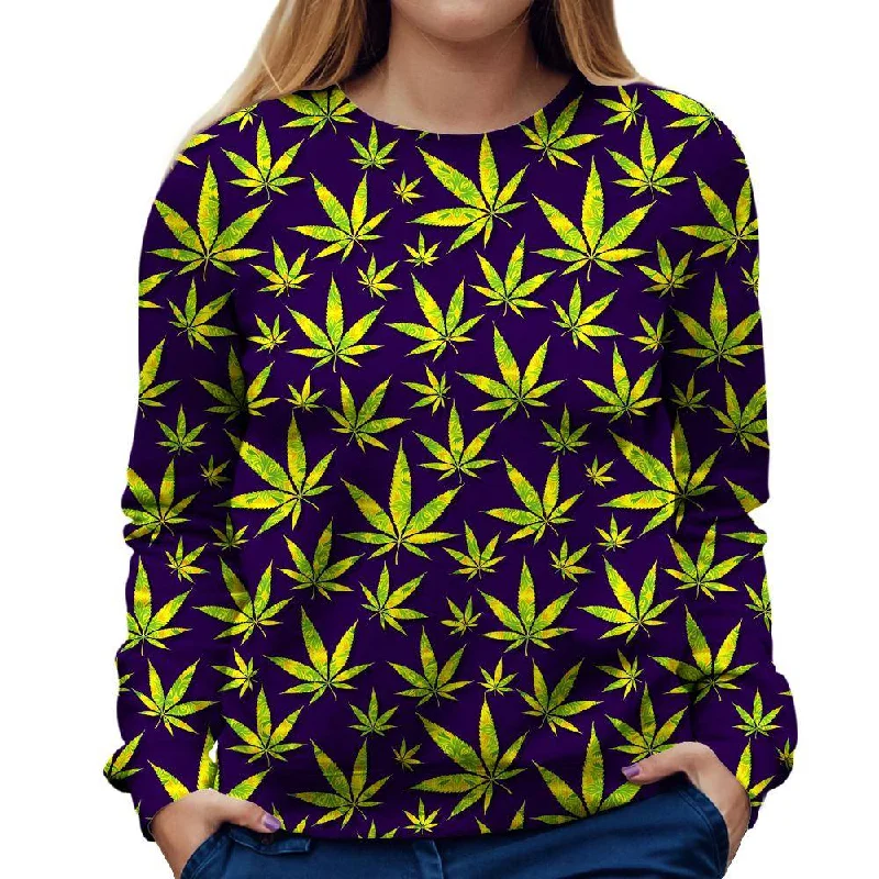 trendy fitness sweatshirtMarijuana Leaves Womens Sweatshirt