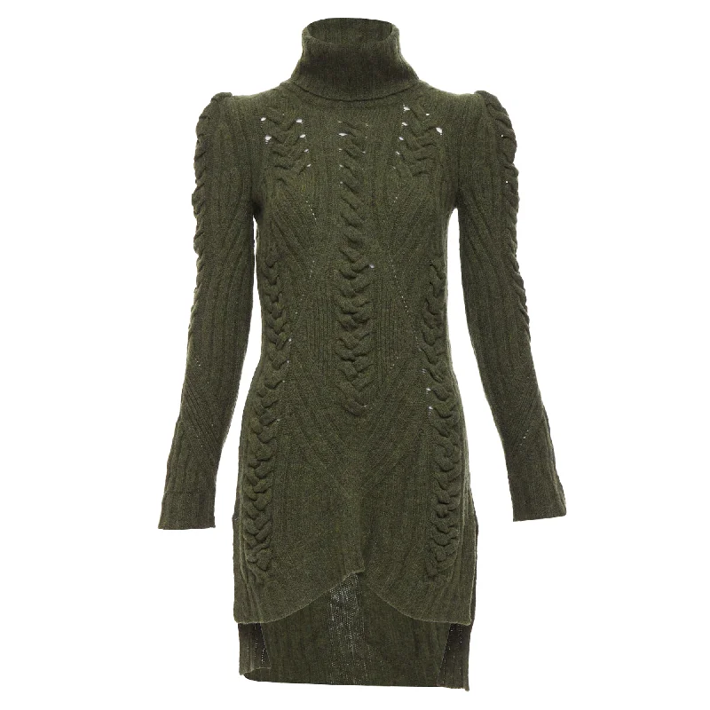 casual midi dressCeline Phoebe Philo Wool Cashmere Cable Knit Dress