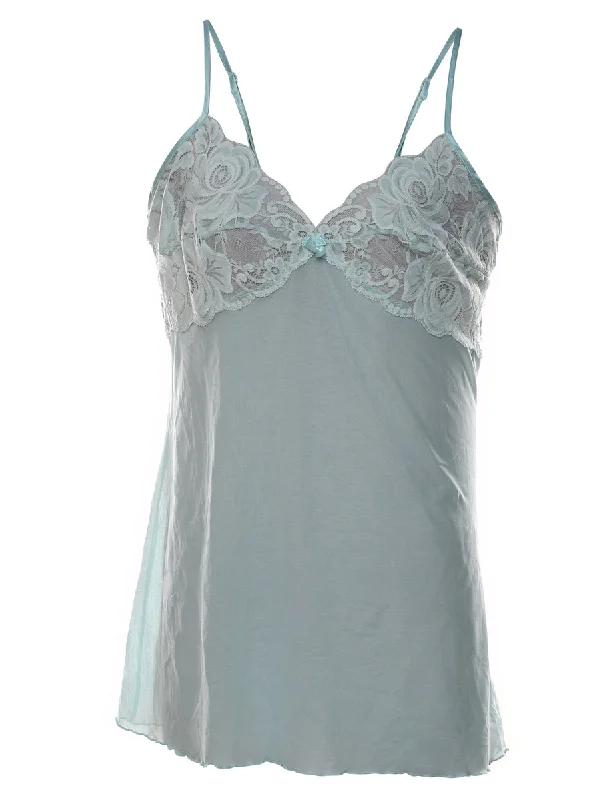 Turquoise Lace Sheer Babydoll - S