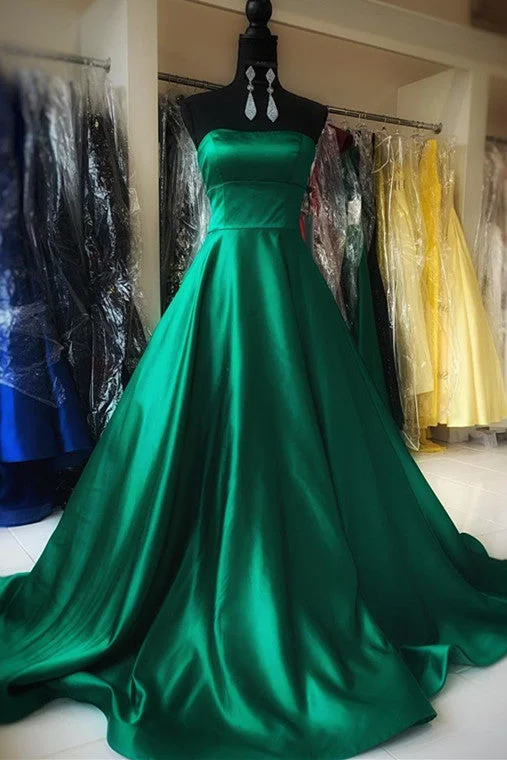 draped dressSimple Green Long Prom Dress