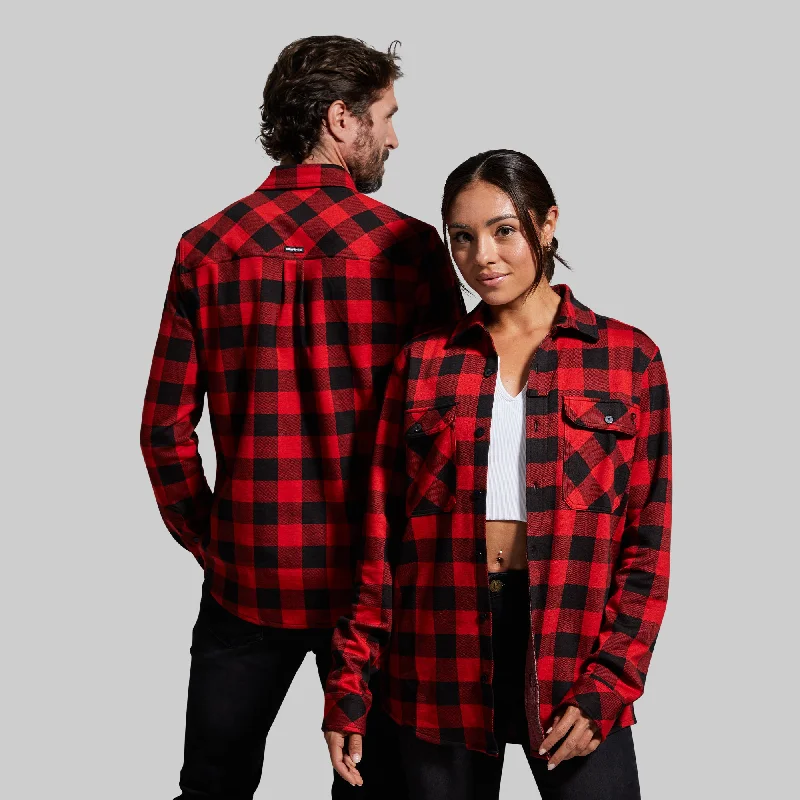 pullover hoodieWoodsman Stretchy Flannel (Black/Red)