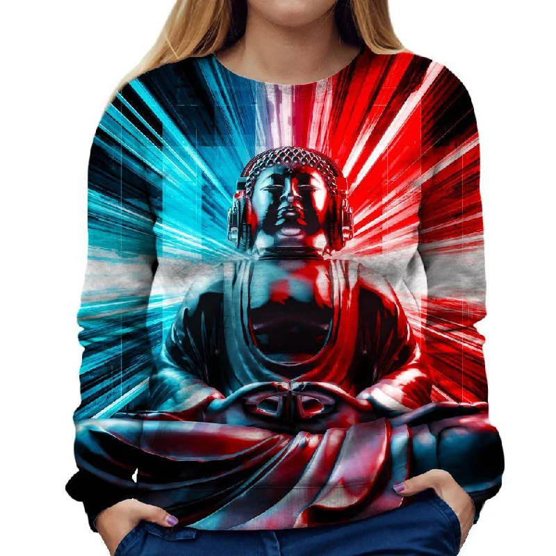 smooth fit athletic sweatshirtTechno Buddha Womens Sweatshirt